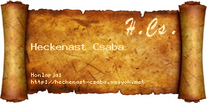 Heckenast Csaba névjegykártya